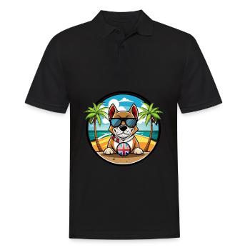 Grand Anglo Français Lunettes de soleil de dessin animé de race de chien - Polo Homme - noir - Devant - Kai (181cm)