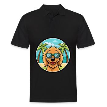 Goldendoodle Hunderasse Cartoon Sonnenbrille Strand - Männer Poloshirt - Schwarz - Vorne - Kai (181cm)
