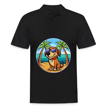 Grec Lièvre Chien Race Dessin Animé Lunettes De Soleil Plage - Polo Homme - noir - Devant - Kai (181cm)