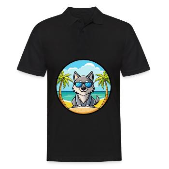 Lunettes de soleil de dessin animé de race de chien du Groenland plage - Polo Homme - noir - Devant - Kai (181cm)