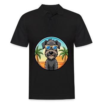 Kerry Blue Terrier Hunderasse Cartoon Sonnenbrille - Männer Poloshirt - Schwarz - Vorne - Kai (181cm)