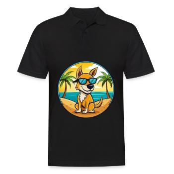 Kangaroo Dog Breed Cartoon Sunglasses Beach - Men's Polo Shirt - black - Front - Kai (181cm)