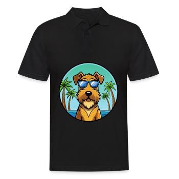 Lakeland Terrier Chien Race Dessin Animé Lunettes De Soleil Plage - Polo Homme - noir - Devant - Kai (181cm)