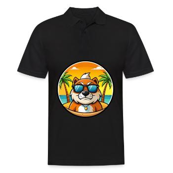 Moscow Watchdog Breed Cartoon Sunglasses Beach - Men's Polo Shirt - black - Front - Kai (181cm)