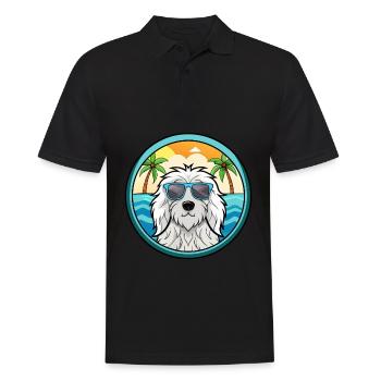 Komondor Chien Race Dessin Animé Lunettes de Soleil Plage - Polo Homme - noir - Devant - Kai (181cm)