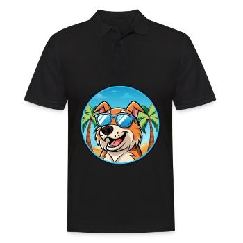 Koolie Chien Race Dessin Animé Lunettes de Soleil Plage - Polo Homme - noir - Devant - Kai (181cm)