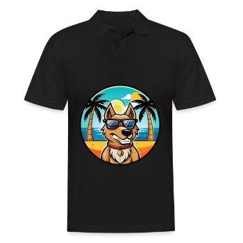 Magyar Agar Race Chien Dessin Animé Lunettes De Soleil Plage - Polo Homme - noir - Devant - Kai (181cm)