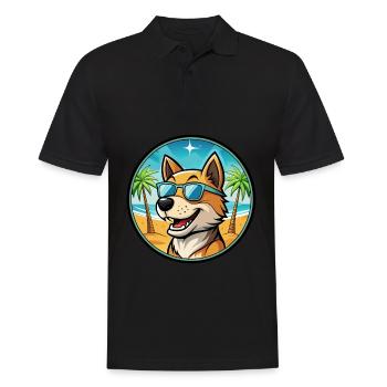 Lucas Terrier Chien Race Dessin Animé Lunettes de Soleil Plage - Polo Homme - noir - Devant - Kai (181cm)