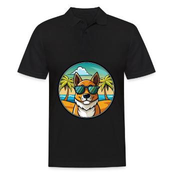 New Zealand Huntaway Dog Breed Cartoon Sunglasses - Men's Polo Shirt - black - Front - Kai (181cm)