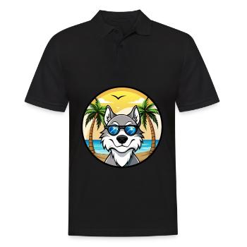 Lunettes de soleil de dessin animé de race de chien inuit du Nord plage - Polo Homme - noir - Devant - Kai (181cm)