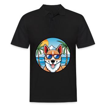 Lunettes de soleil norvégiennes Lundehund Dog Breed Cartoon - Polo Homme - noir - Devant - Kai (181cm)
