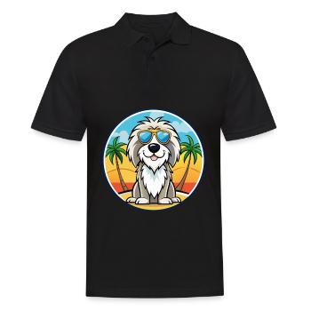 Picardie Schäferhund Rasse Cartoon Sonnenbrille Strand - Männer Poloshirt - Schwarz - Vorne - Kai (181cm)