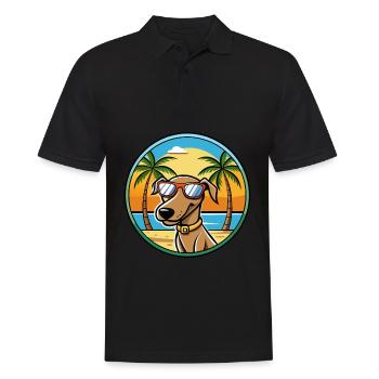 Plott Hound Hund Rasse Cartoon Sonnenbrille Strand - Männer Poloshirt - Schwarz - Vorne - Kai (181cm)