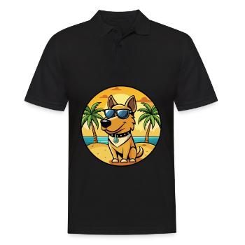 Polonais Chien De Chasse Race Dessin Animé Lunettes De Soleil Plage - Polo Homme - noir - Devant - Kai (181cm)