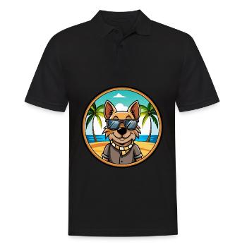 Ratonero Valenciano Lunettes de soleil de dessin animé de race de chien - Polo Homme - noir - Devant - Kai (181cm)