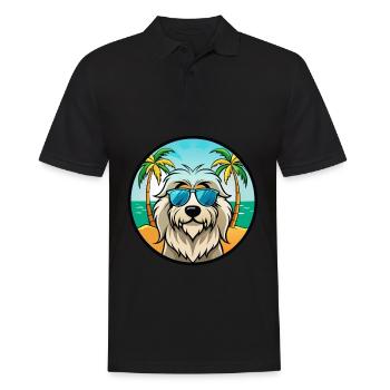 Berger des Pyrénées Race Dessin Animé Lunettes De Soleil Plage - Polo Homme - noir - Devant - Kai (181cm)