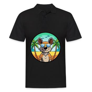 Ratonero Murciano Chien Race Dessin Animé Lunettes de soleil Plage - Polo Homme - noir - Devant - Kai (181cm)