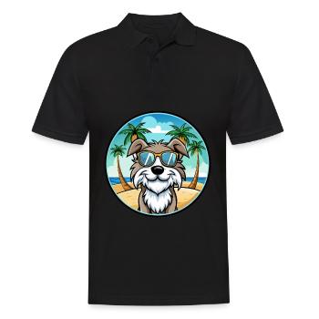 Schapendoes Chien Race Dessin Animé Lunettes de Soleil Plage - Polo Homme - noir - Devant - Kai (181cm)