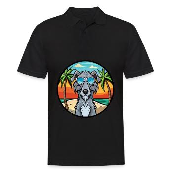 Scottish Deerhound Dog Breed Cartoon Sunglasses - Men's Polo Shirt - black - Front - Kai (181cm)