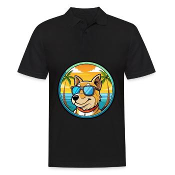Sapsali Dog Breed Cartoon Sunglasses Beach - Men's Polo Shirt - black - Front - Kai (181cm)