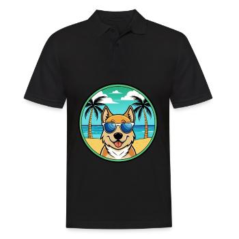 Slovensky Kopov Hunderasse Cartoon Sonnenbrille Strand - Männer Poloshirt - Schwarz - Vorne - Kai (181cm)