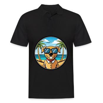 Chien du Sud Race Dessin Animé Lunettes De Soleil Plage - Polo Homme - noir - Devant - Kai (181cm)