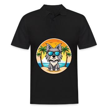 Skye Terrier Chien Race Dessin Animé Lunettes De Soleil Plage - Polo Homme - noir - Devant - Kai (181cm)