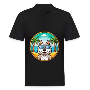Slovak Cuvac Dog Breed Cartoon Sunglasses Beach - Men's Polo Shirt - black - Front - Kai (181cm)