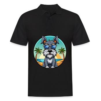 Standard Schnauzer Hunderasse Cartoon Sonnenbrille - Männer Poloshirt - Schwarz - Vorne - Kai (181cm)