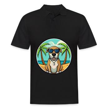 Spanish Mastiff Dog Breed Cartoon Sunglasses Beach - Men's Polo Shirt - black - Front - Kai (181cm)