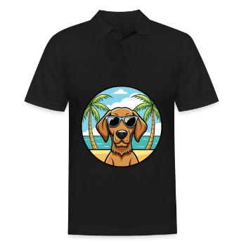 Vizsla à poil dur race de chien dessin animé lunettes de soleil plage - Polo Homme - noir - Devant - Kai (181cm)