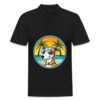 Whippet Dog Breed Cartoon Sunglasses Beach - Men's Polo Shirt - black - Front - Kai (181cm)