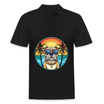 Alpine Mastiff Dog Breed Cartoon Sunglasses Beach - Men's Polo Shirt - black - Front - Kai (181cm)
