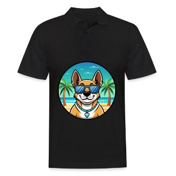 Australian Cattle Dog Breed Cartoon Sunglass Beach - Men's Polo Shirt - black - Front - Kai (181cm)