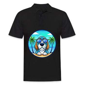 Lunettes de soleil de dessin animé Blue Gascony Basset Dog Breed - Polo Homme - noir - Devant - Kai (181cm)