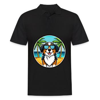 Berner Laufhund Dog Breed Cartoon Sunglasses Beach - Men's Polo Shirt - black - Front - Kai (181cm)