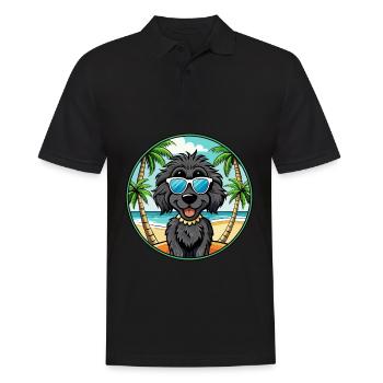 Lunettes de soleil de dessin animé de race de chien terrier russe noir - Polo Homme - noir - Devant - Kai (181cm)