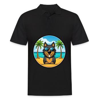 Lunettes de soleil de race de chien de chien de la Forêt-Noire - Polo Homme - noir - Devant - Kai (181cm)