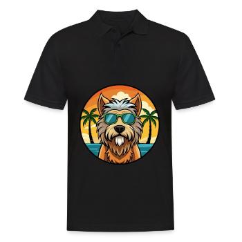Briard Dog Breed Cartoon Sunglasses Beach - Men's Polo Shirt - black - Front - Kai (181cm)