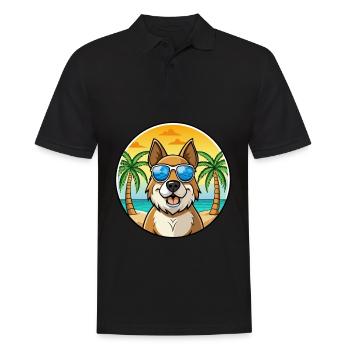 Bucovine Berger Race Dessin Animé Lunettes De Soleil Plage - Polo Homme - noir - Devant - Kai (181cm)