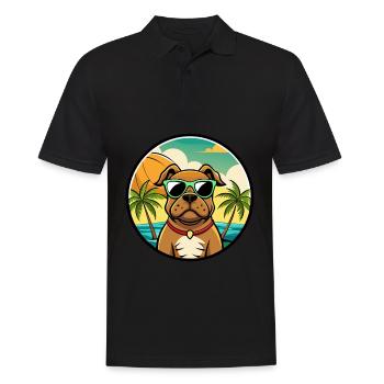 Boerboel Dog Breed Cartoon Sunglasses Beach - Men's Polo Shirt - black - Front - Kai (181cm)