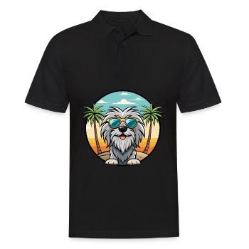 Bergamasco Sheepdog Breed Cartoon Sunglasses Beach - Men's Polo Shirt - black - Front - Kai (181cm)