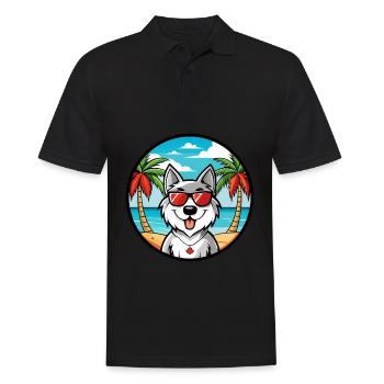 Lunettes de soleil de dessin animé de race de chien esquimau canadien plage - Polo Homme - noir - Devant - Kai (181cm)