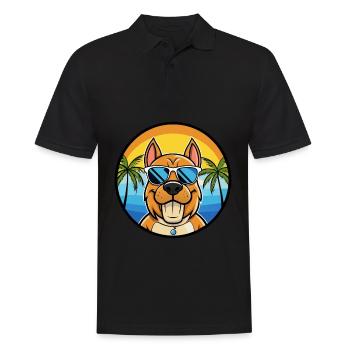 Kanarische Warren Hound Hunderasse Cartoon Sonnenbrille - Männer Poloshirt - Schwarz - Vorne - Kai (181cm)