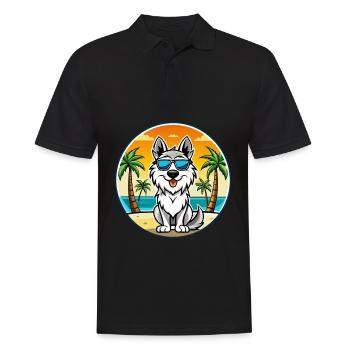 Carpathian Shepherd Dog Breed Cartoon Sunglasses - Men's Polo Shirt - black - Front - Kai (181cm)
