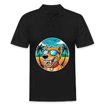 Bruno Jura Hound Hunderasse Cartoon Sonnenbrille Strand - Männer Poloshirt - Schwarz - Vorne - Kai (181cm)