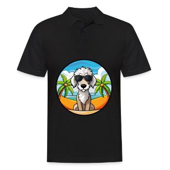 Bedlington Terrier Hunderasse Cartoon Sonnenbrille - Männer Poloshirt - Schwarz - Vorne - Kai (181cm)