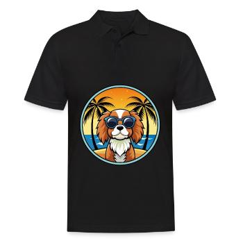 Cavalier King Charles Spaniel Race Chien Dessin animé - Polo Homme - noir - Devant - Kai (181cm)