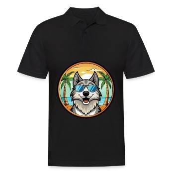 Caucasian Ovcharka Dog Breed Cartoon Sunglasses - Men's Polo Shirt - black - Front - Kai (181cm)