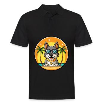 Lunettes de soleil tchécoslovaques Vlcak Dog Breed Cartoon - Polo Homme - noir - Devant - Kai (181cm)